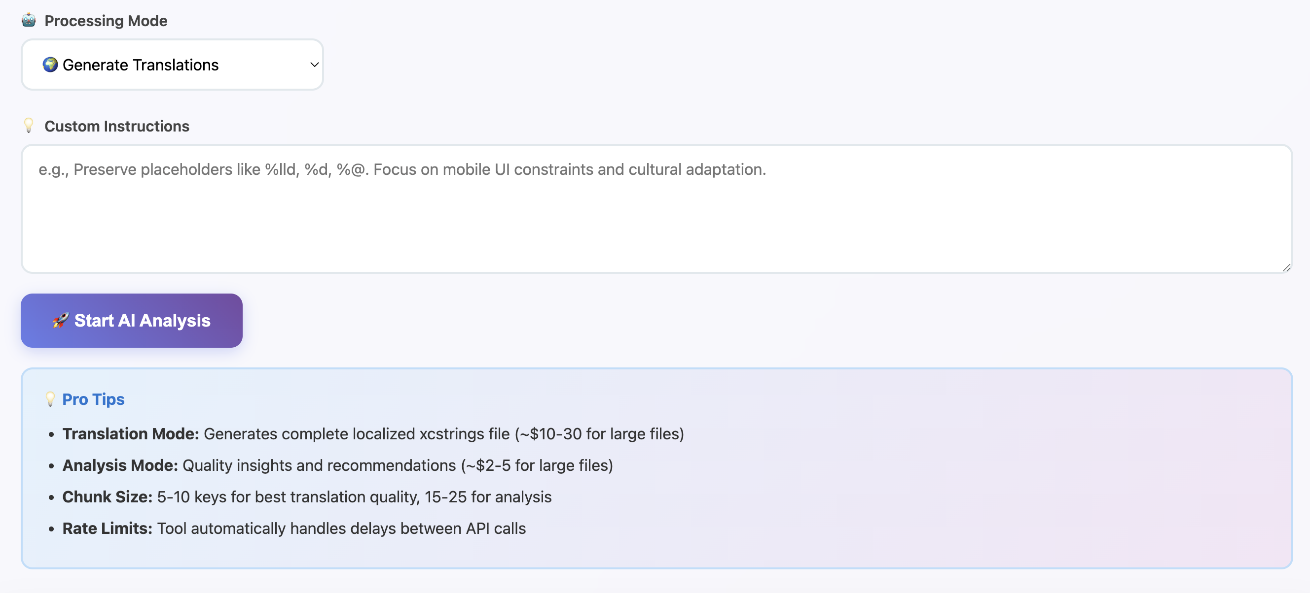 iOS Localization Processor